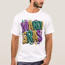 Glitziges Mardi Gras Gras Damen T-Shirt, Lila T-Shirt