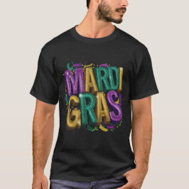 Glitziges Mardi Gras Gras Damen T-Shirt, Lila T-Shirt