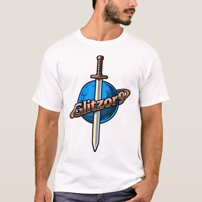 Glitzor9 Crest: Schwert- und Ring-Logo T-Shirt (Vorderseite)
