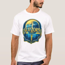 Glitzor9 Skyline-Abzeichen — Planet- und Schwertem