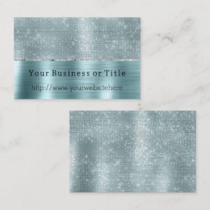 Glitzy Aqua Silver Sparkle Visitenkarte