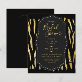 Glitzy Black Gold Brautparty Einladungen