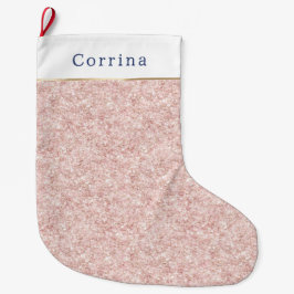 Glitzy Blush Pink Glitter Christmas Großer Weihnachtsstrumpf