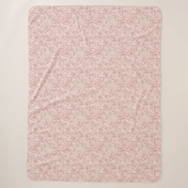 Glitzy Blush Pink Glitter Christmas Sherpadecke (Vorderseite)