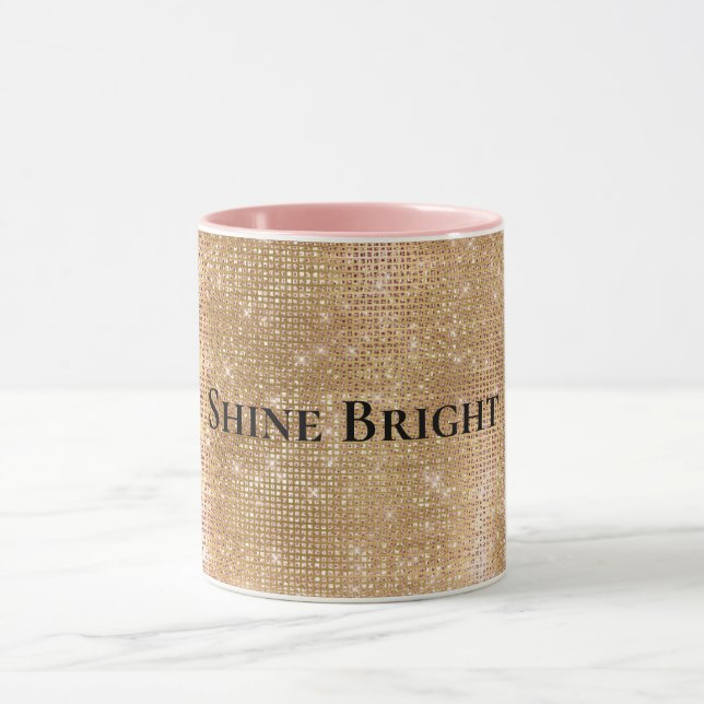 Glitzy Champagne Gold Sparkle Glam Tasse (Zentrum)