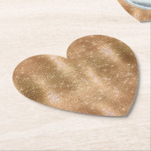 Glitzy Champagne Gold Sparkle Glam Untersetzer