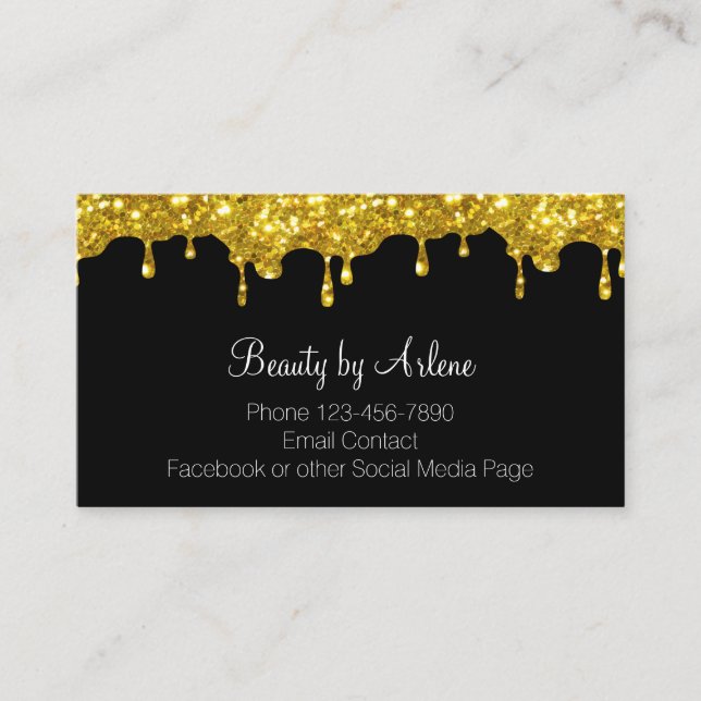 Glitzy Classy Beauty Business Cards Trendy Design Visitenkarte (Vorderseite)