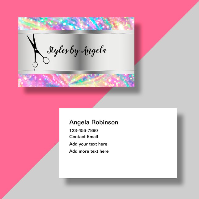 Glitzy Classy Hair Beauty Business Cards Visitenkarte (Von Creator hochgeladen)