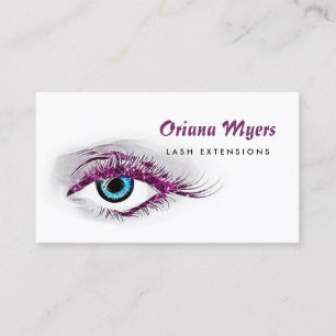 Glitzy Cosmetology Lila Lashes Eylash Extensions Visitenkarte