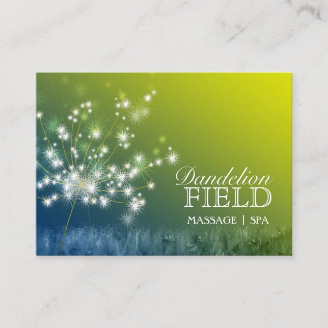 Glitzy Dandelions Massage | Wellness-Center Visitenkarte (Vorderseite)