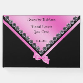 Glitzy Diamonds & Pink Bow Brautparty Gästebuch