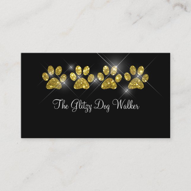 Glitzy Dog Walking Service Business Cards Visitenkarte (Vorderseite)