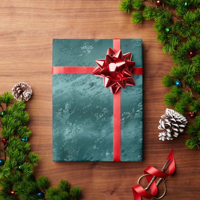 Glitzy Emerald Green Ombre Marble Geschenkpapier (Feiertagsgeschenk)