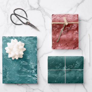 Glitzy Emerald Green Ombre Marble Geschenkpapier Set