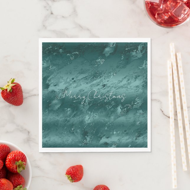 Glitzy Emerald Green Ombre Marble Serviette (Beispiel)