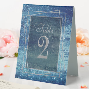 Glitzy Foil Eisblaue Imitate Irisierender Schimm Tischaufsteller