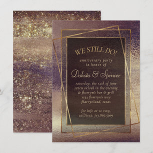 Glitzy Foil   Goldenes Bronze-Jubiläum Einladung