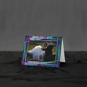 Glitzy Foil   Holographic Iridescent Ombre Foto Dankeskarte