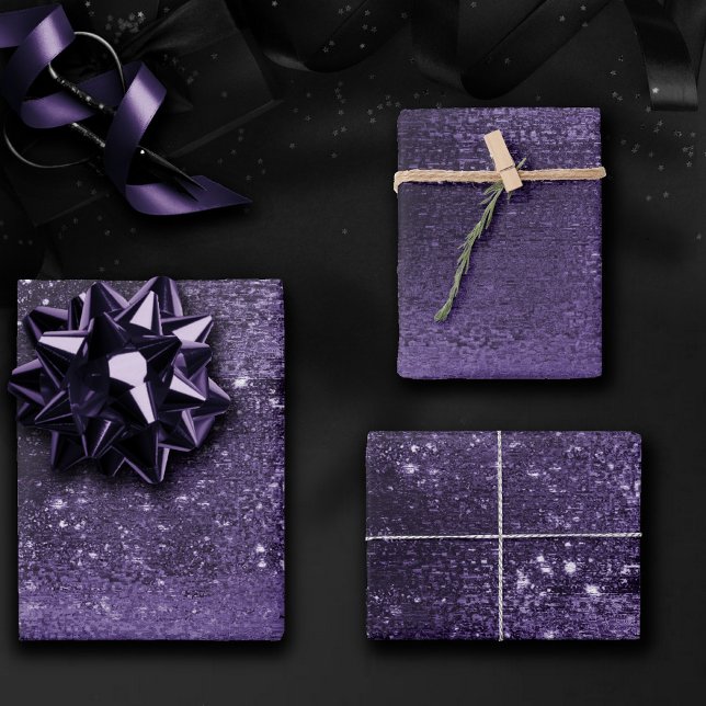 Glitzy Foil | Indigo Midnight Lila Imitats Sparkle Geschenkpapier Set (Von Creator hochgeladen)