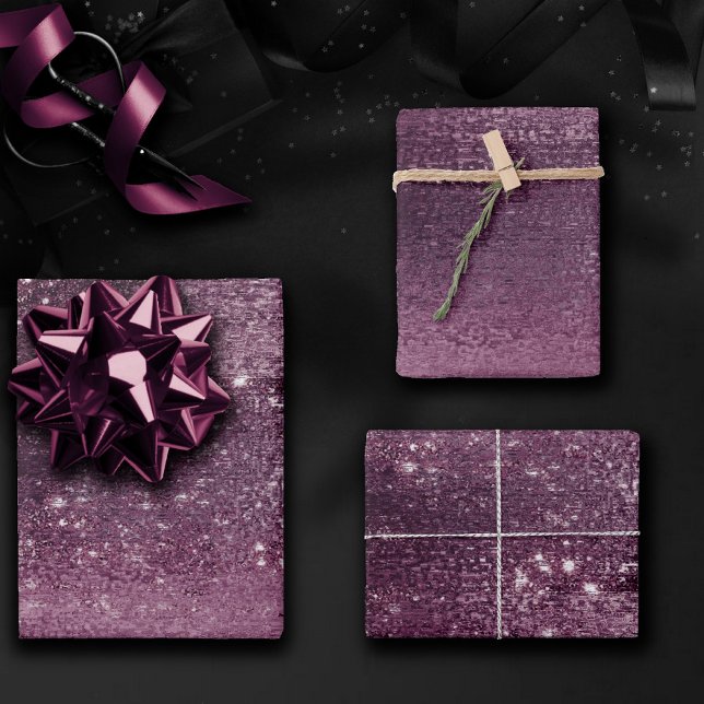 Glitzy Foil | Rose Gold Mauve Rosa Rosa Imitate Gl Geschenkpapier Set (Von Creator hochgeladen)