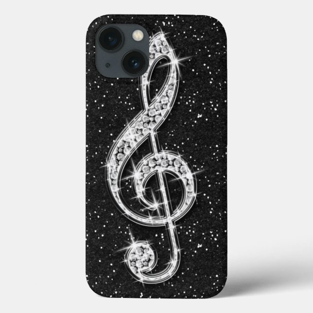 Glitzy Funkelnd Diamond Musiknote Case-Mate iPhone Hülle (Rückseite)