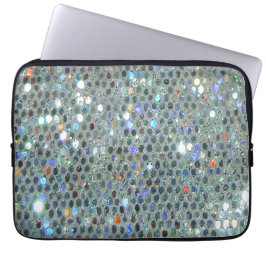 Glitzy Funkelnd Silver Bling Glitzer Laptopschutzhülle
