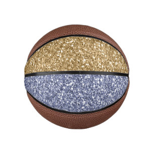 Glitzy Girly Gold Lila Glitzer Mini Basketball