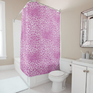 Glitzy Girly Pink Leopard Print Duschvorhang