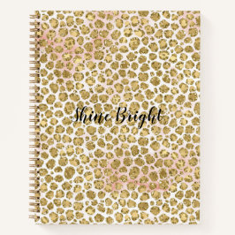 Glitzy Glam Gold Blush Glitzer Leopard Print       Notizbuch