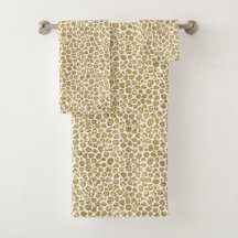 Glitzy Glam Gold Glitzer Leopard Print      
