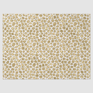 Glitzy Glam Gold White Glitzer Leopard Print Seidenpapier