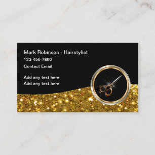 Glitzy Glam Hairstylist Termination Business Cards Visitenkarte