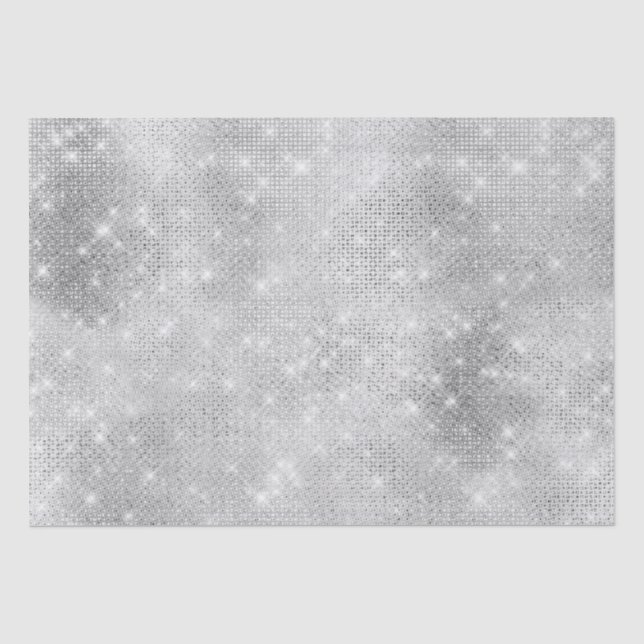 Glitzy Glam Silver Sparkle Seidenpapier (Vorderseite)