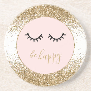 Glitzy Glam Sparkasse Glitzer Eyelashes Getränkeuntersetzer