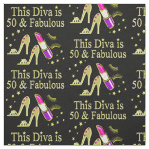 GLITZY GOLD 50. BIRTHDAY DIVA DESIGN STOFF