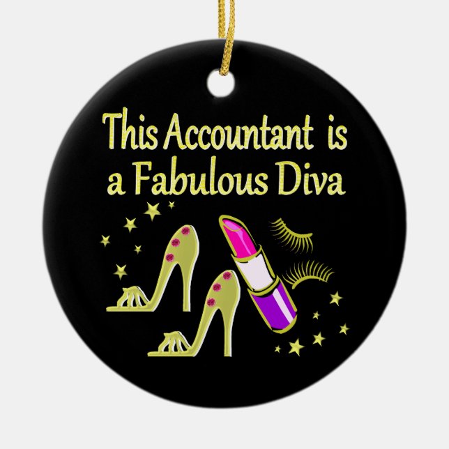 GLITZY GOLD ACCOUNTANT DESIGN KERAMIKORNAMENT (Vorne)