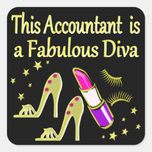 GLITZY GOLD ACCOUNTANT DESIGN QUADRATISCHER AUFKLEBER
