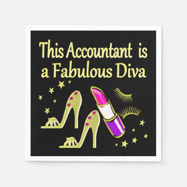 GLITZY GOLD ACCOUNTANT DESIGN SERVIETTE (Vorderseite)