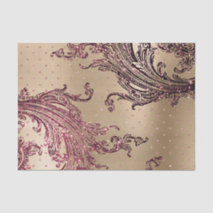 Glitzy Gold Glam Burgundy Hearts Brautparty Seidenpapier