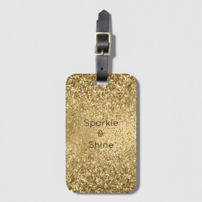 Glitzy Gold Glam Glitzer Sparkle      Gepäckanhänger (Vorderseite Vertikal)