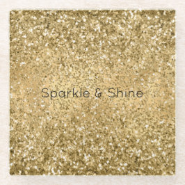 Glitzy Gold Glam Glitzer Sparkle Glasuntersetzer