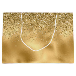 Glitzy Gold Glam Glitzer Sparkle Große Geschenktüte