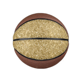 Glitzy Gold Glam Glitzer Sparkle Mini Basketball