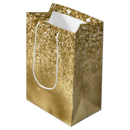 Glitzy Gold Glam Glitzer Sparkle Mittlere Geschenktüte