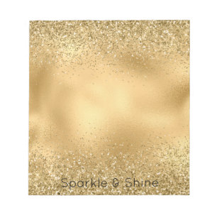 Glitzy Gold Glam Glitzer Sparkle Notizblock