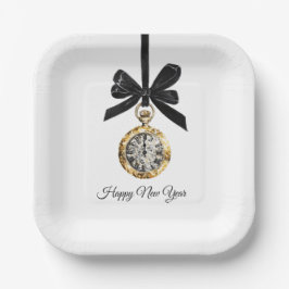Glitzy Gold Silver New Year Midnight Hour   Pappteller