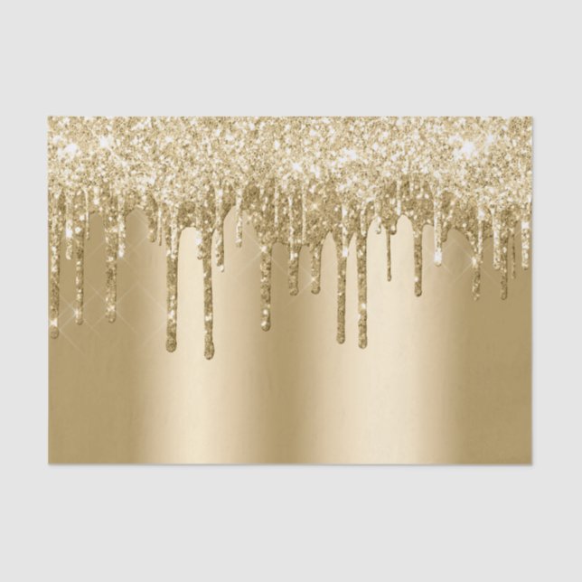 Glitzy Gold Sparkle Glitzer Tropfen Geburtstag Seidenpapier (Vorderseite)
