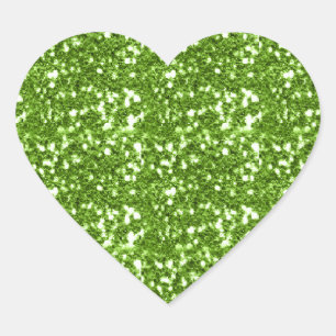 Glitzy Green Glitzer Herzdesign Geschenke Herz-Aufkleber