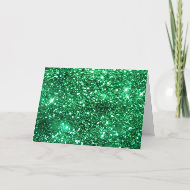 Glitzy Green Glitzer Karte (Vorderseite)