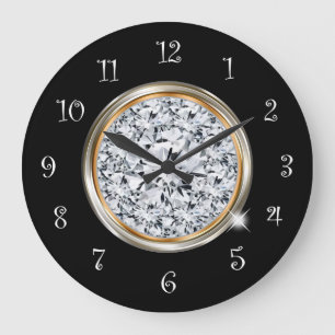 Glitzy Imitate Digitale Diamantmauer-Uhren Große Wanduhr
